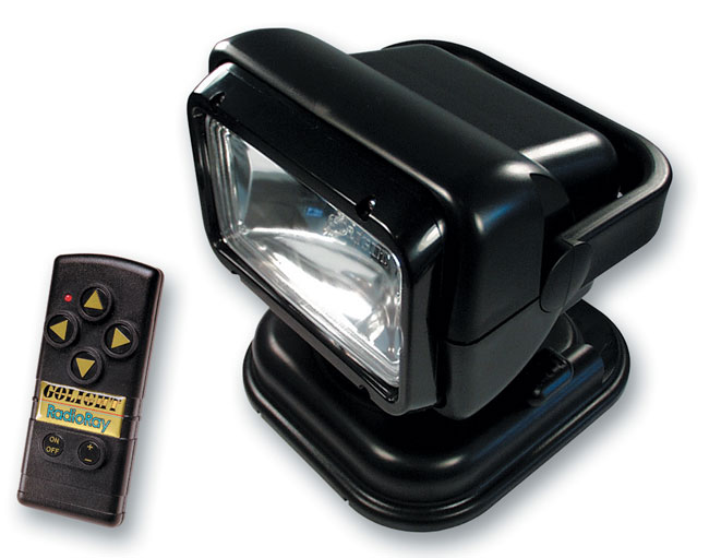 RADIORAY Black Portable Searchlight searchlights, spotlights, search lights, spot lights, floodlights, flood lights, pentabeam, portable searchlights, permanent mount searchlights, remote controlled searchlights, remote control searchlights, utility lights, truck lights, safety lights