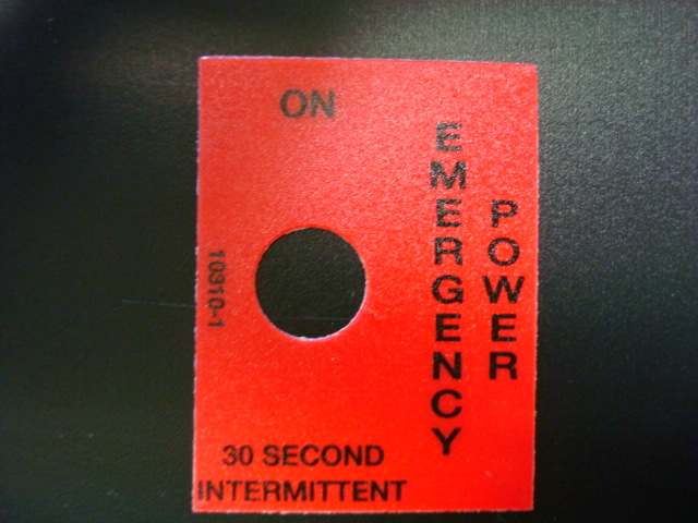 Emergency Power Decal