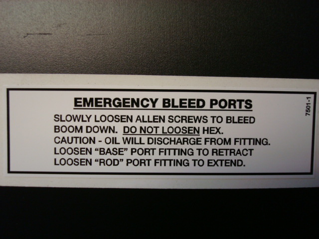 Emergency Lowering Decal