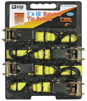 1" x 12 Ratchet Tie Downs (4-pack) 