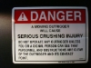Danger Moving Outrigger Decal