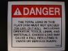 Danger 700 Lbs Platform Capacity Decal