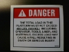 Danger 400 Lbs Platform Capacity Decal