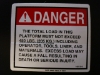 Danger 450 Lbs Platform Capacity Decal