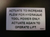Actuate Increase Flow Decal