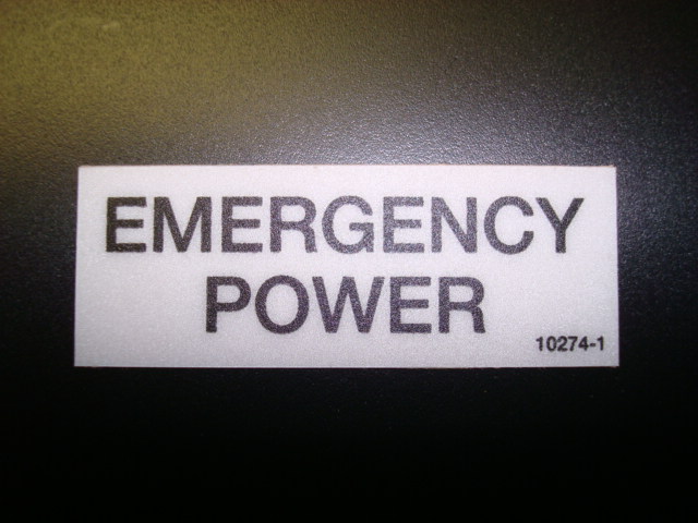 Emergency Power Decal