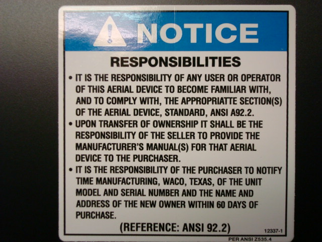 Owners Transfer Decal