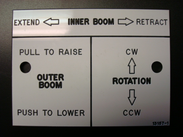 Versalift S-Stick Control (RH) Placard