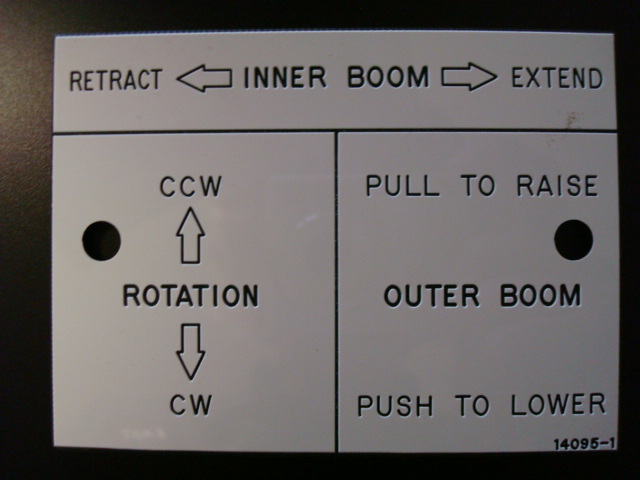 Versalift S-Stick Control (LH) Placard