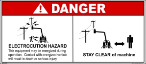 Danger Decal - Electrocution Hazard, 4542-2 decals, stickers, ansi, required