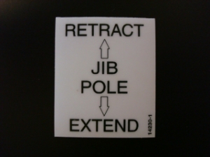 Jib Pole Extened/Retract Decal