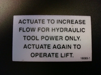 Actuate Increase Flow Decal