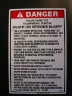 Danger Warning Decal