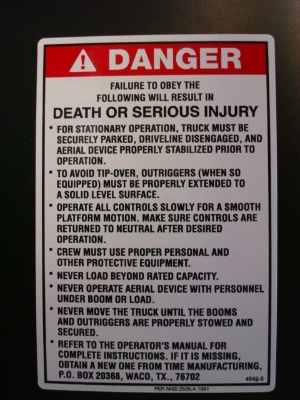 Danger Warning Decal