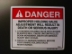 Danger Holding Valve Decal
